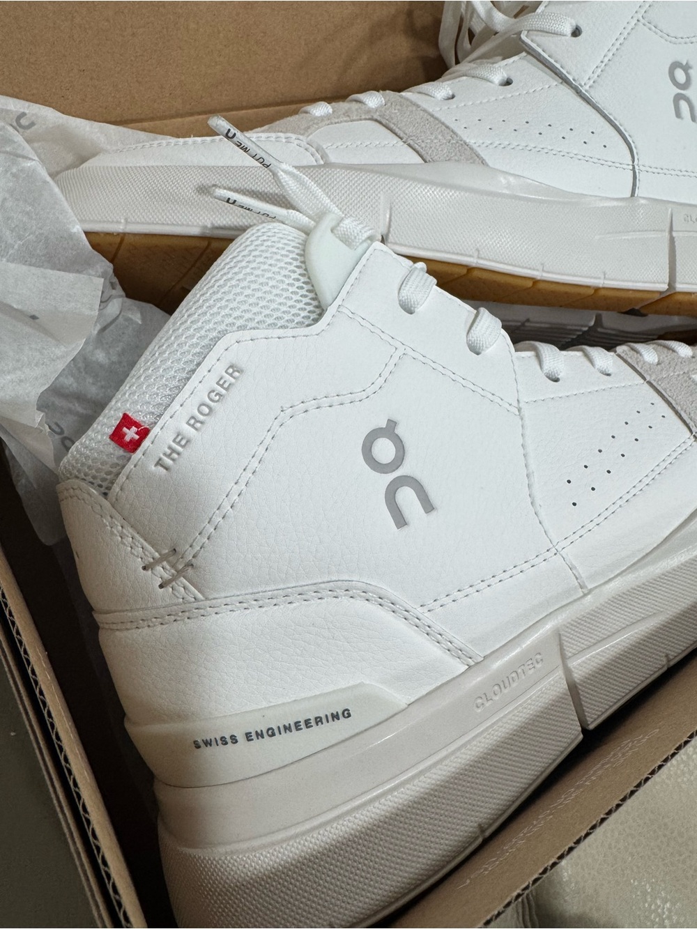 ON CLOUD The Roger (Federer) High-Top Sneakers in White SIZE 10 Women’s /Men’s 8 - Picture 2 of 11